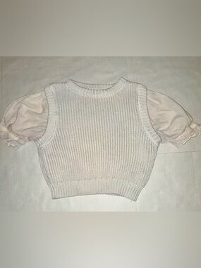 Altar'd State Cream Ribbed Sleeveless Sweater Vest